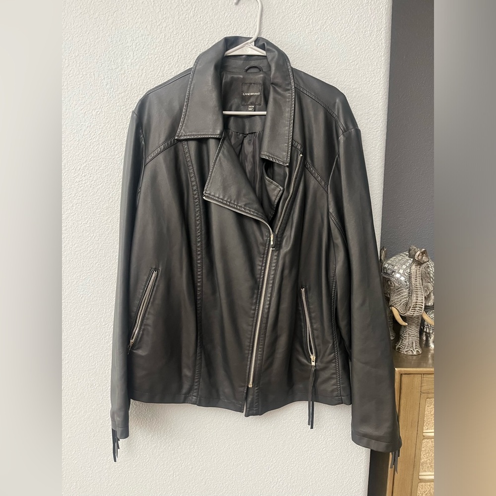Lane Bryant jacket size 26/28 black jacket with fringe